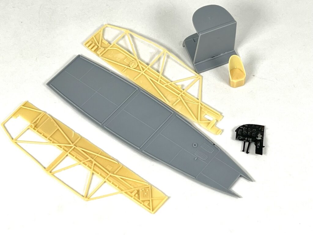 Resin fuselage frame parts and floor
