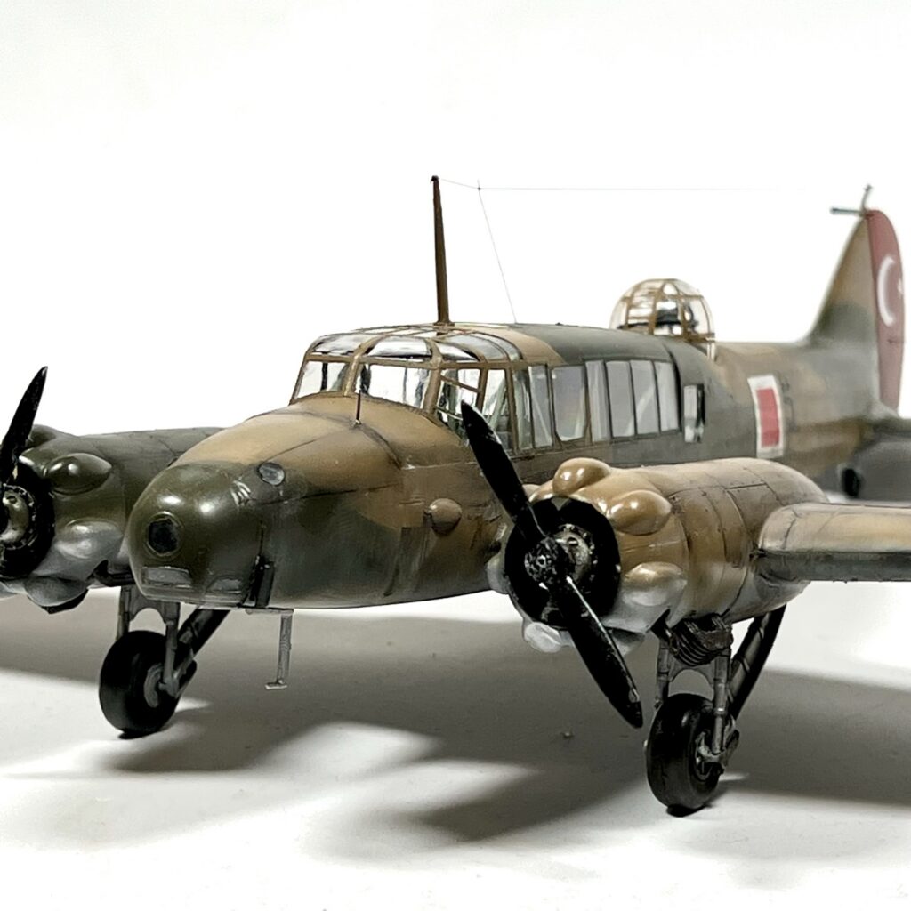 Finished Avro Anson in Turkish markings from the front