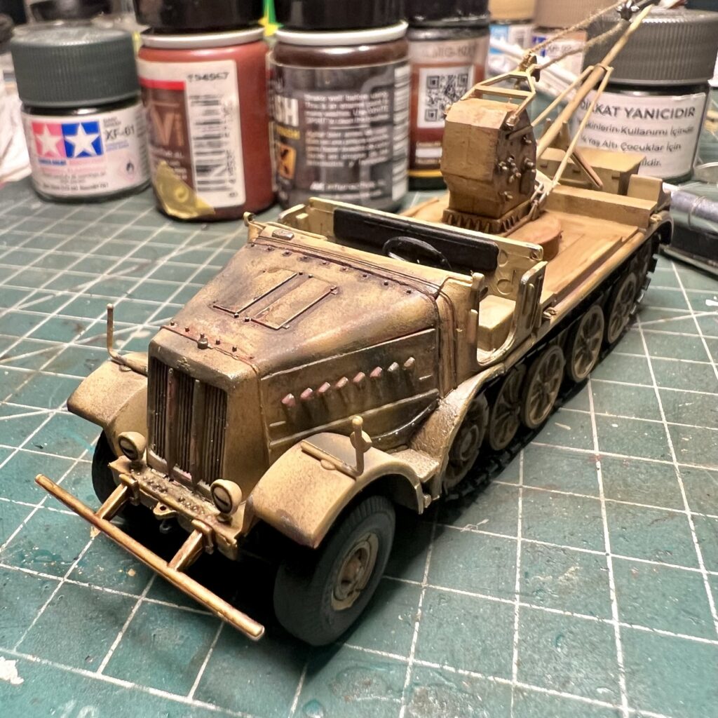 The Sd.Kfz. 9/1 on the cutting mat after painting