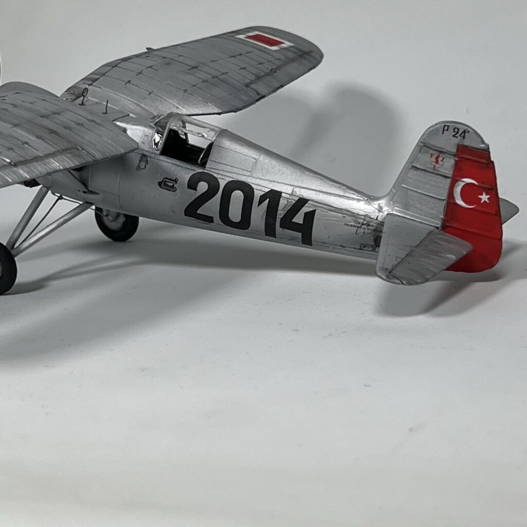 Finished PZL P.24 2014 with the Turkish flag on the rudder