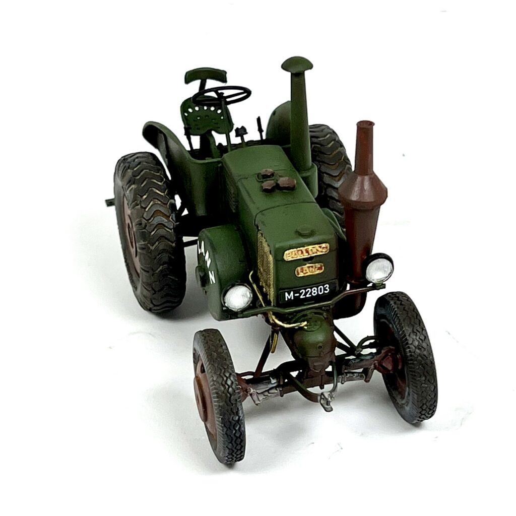 The finished tractor from the front