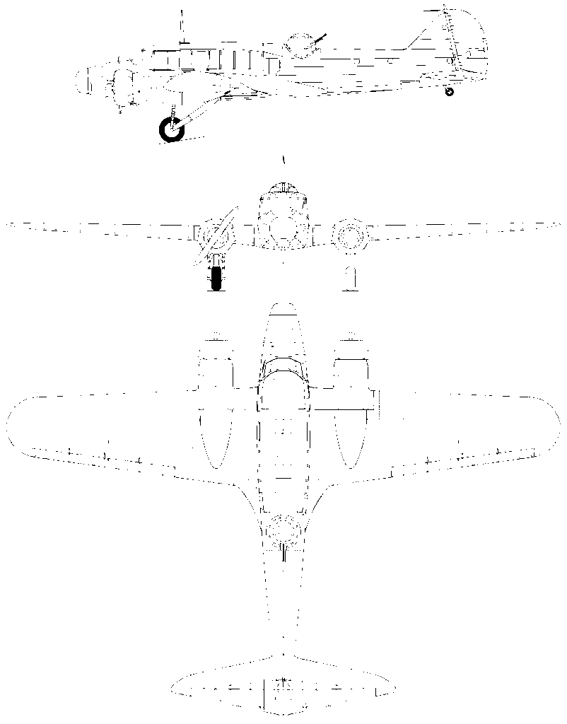 Three-view drawing of the Avro Anson Mk I