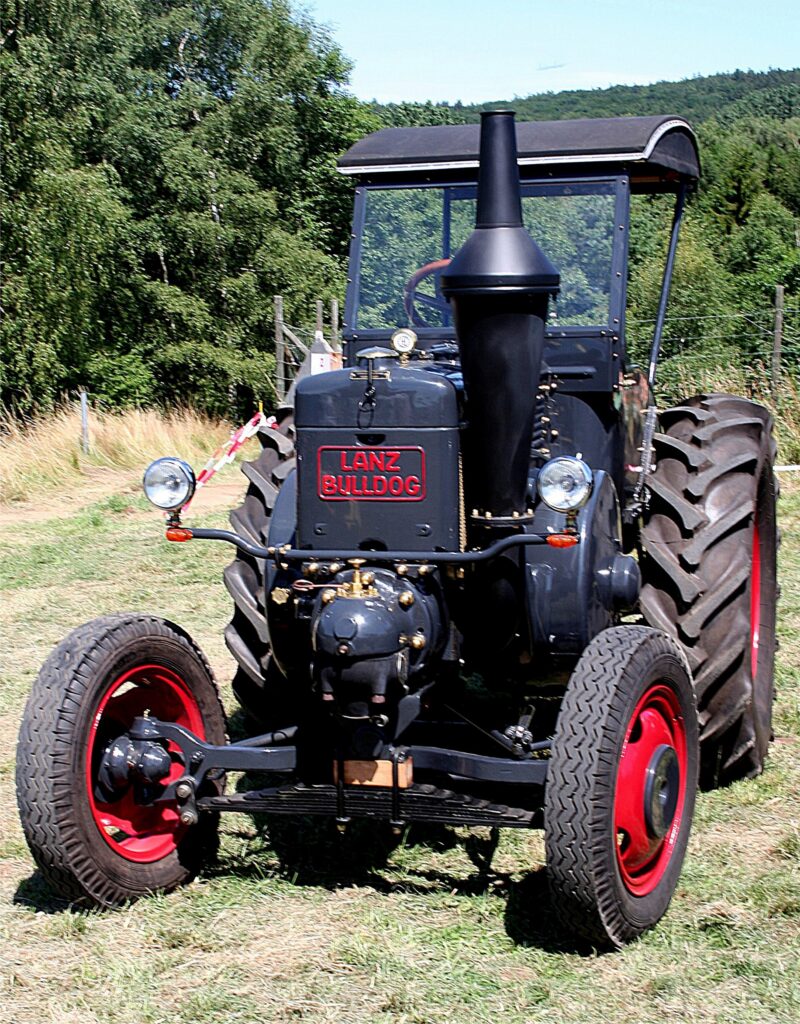 A preserved green Lanz Bulldog D 8506 tractor